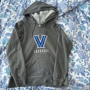 Grey Villanova University Lacrosse hoodie size large
